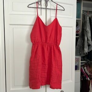 Jcrew factory red linen blend dress!